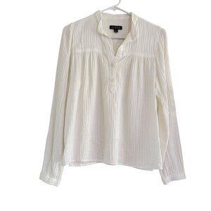 J. Crew Women's White Fresco Soft Gauze Long Sleeve Size S